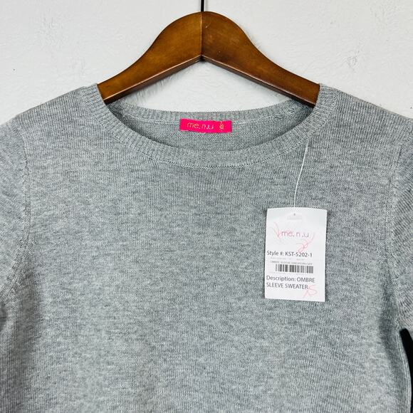 NEW! Me.N.U Ombre Sleeve Sweater Scoop Neck - XS - Picture 2 of 5